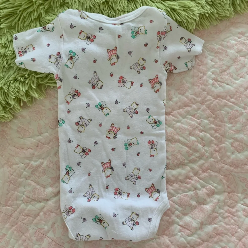 VTG Miniwear Sleeping Gown Sack 1 Piece Hat  Bears 3 PC Set Pajama White Newborn